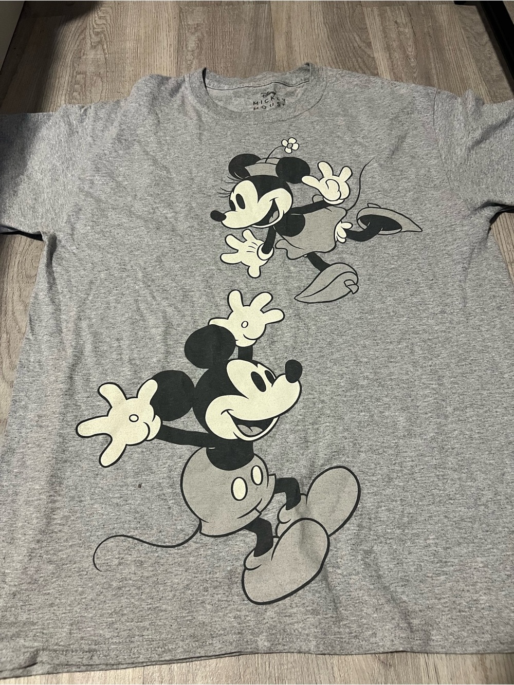Disney Grey Vintage Mickey & Minnie Short Sleeve Graphic Tee